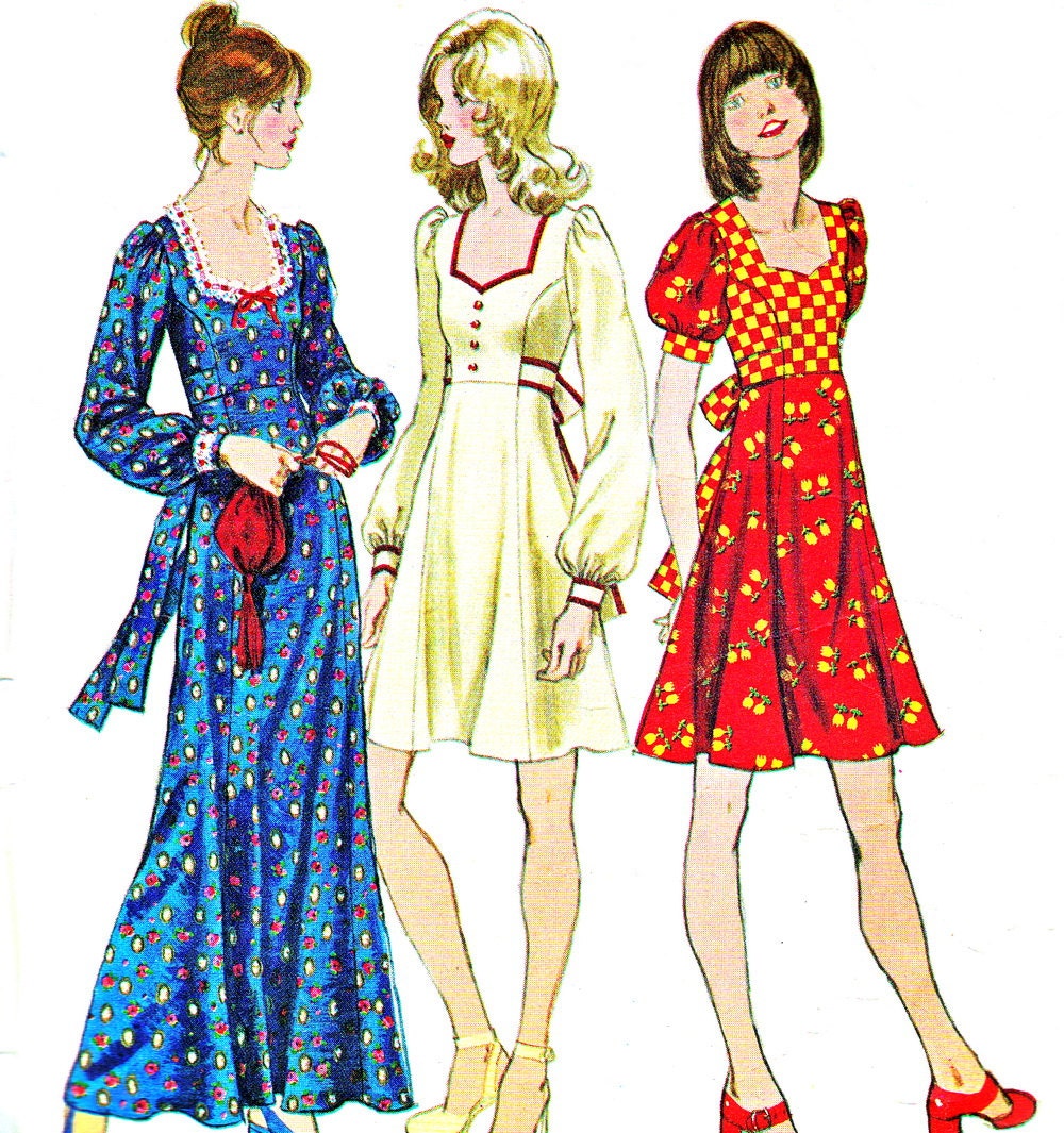 1970s Dress Pattern Simplicity 5347 Princess Seam Flared Skirt