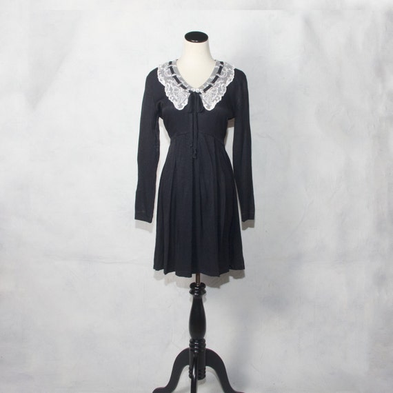 VTG 80's Wednesday Addams Little Black Dress Small