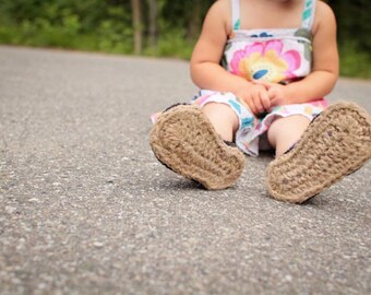 Crochet Pattern - Jute Soles in 14 sizes (Toddler up to Men)