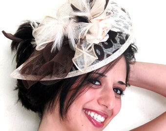 Derby fascinator animal print wedding hat flower fascinator hat ANIMAL BEAUTY