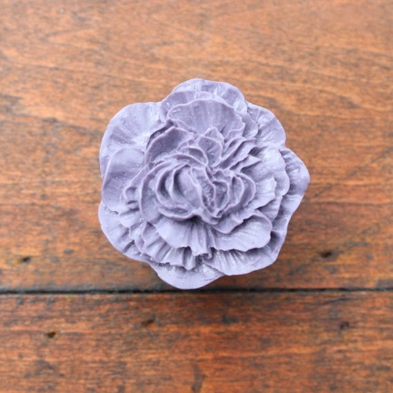 Drawer Knobs Peony Flower in Purple more COLORS available