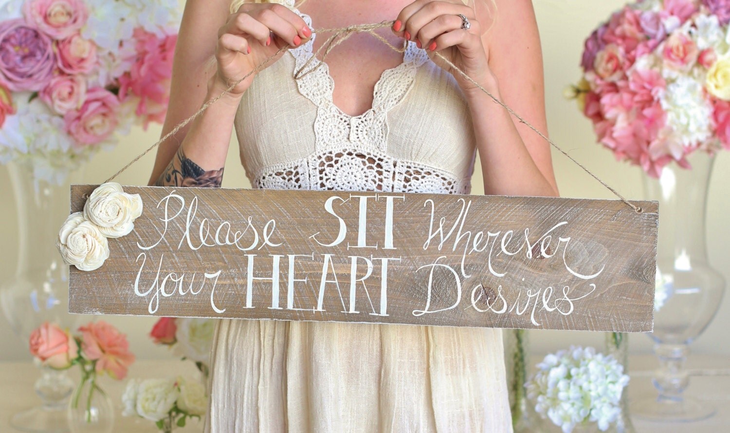 Rustic Wedding Sign No Seating Plan Hill by braggingbags