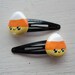 Candy Corn Polymer Clay Hair Clip Set