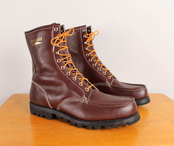 Items similar to Vintage 1970s Mens Work Boots - Size 12 - Brown ...