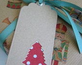 Christmas Gift Tags - Christmas Tree Red and White Polka Dot - 12 Pack Il_170x135