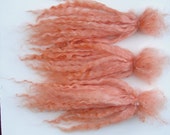 16 in extra long wool locks carrot orange for  reroot Doll Hair - Blythe, BJD, abjd, Art Dolls,  spinning and felt
