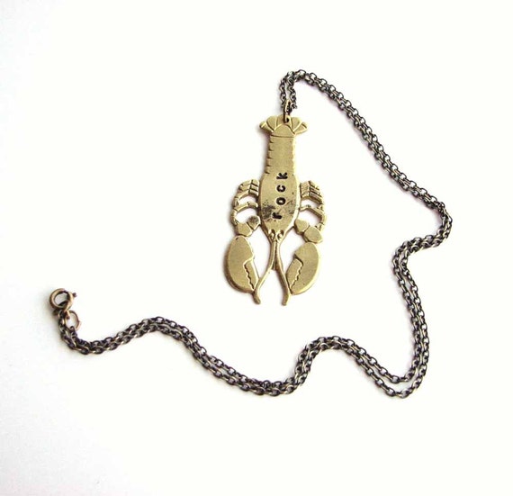 rock lobster necklace stamped vintage B52's by friendlygesture