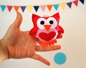Felt Owl Ornament , Long Ribbon Car Mirror Ornament , Handstitched, Handmade Toy made to order A150 Il_170x135