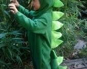 Dinosaur Halloween Costume Kids Green Dino full suit with long tail, spines and hood Il_170x135