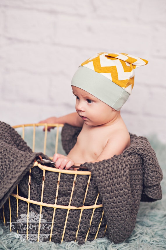 Items similar to Baby boy hat top knot hat newborn 3 6 9 12 months