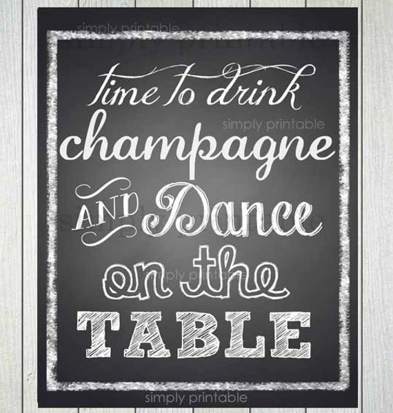 Time to Drink Champagne Print Il_570xn