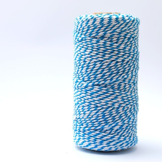 Bakers Twine 8 Ply - 10m - Bright Blue and White Il_570xn