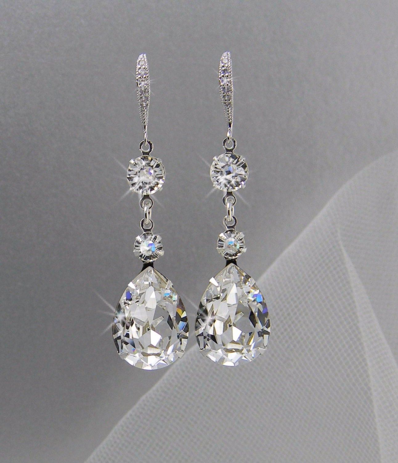 Crystal Bridal Earrings Crystal Wedding earrings by CrystalAvenues