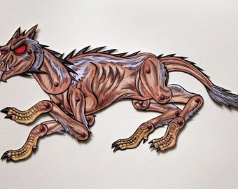 Chupacabra Articulated Paper Doll