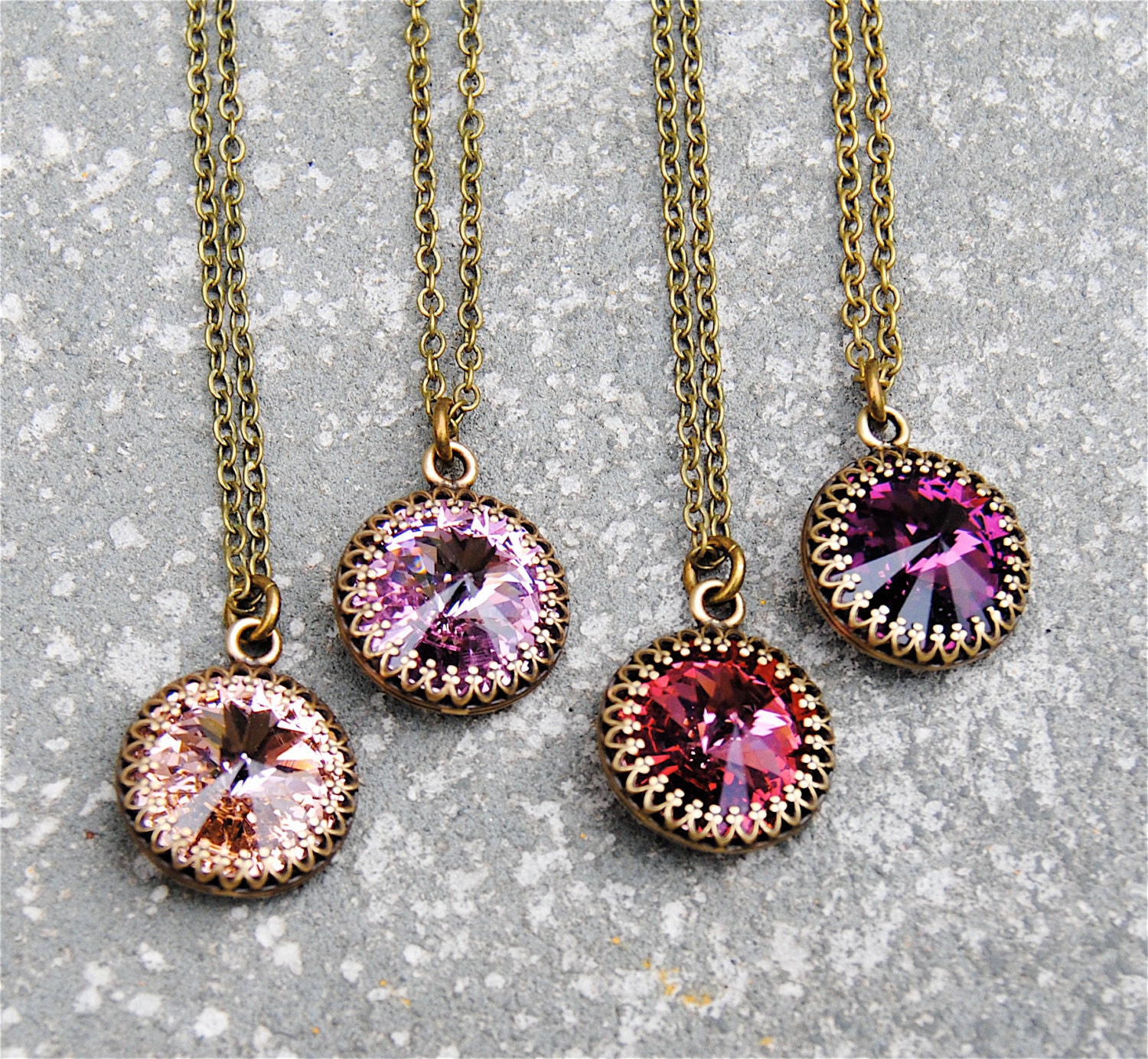 Blush Crown Pendant Necklace Swarovski Crystal Victorian