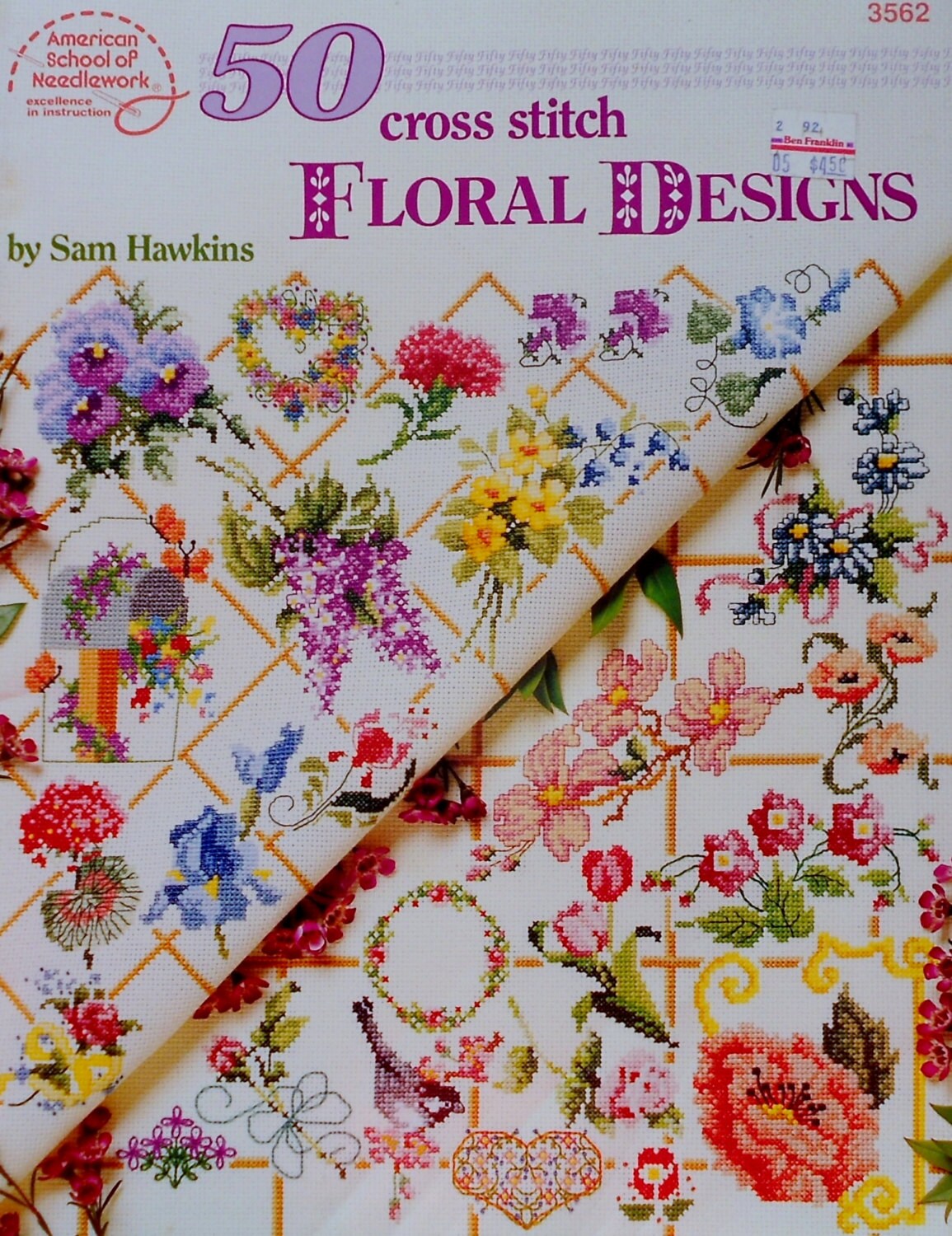 American School Of Needlework 50 FLORAL Designs By SAM HAWKINS