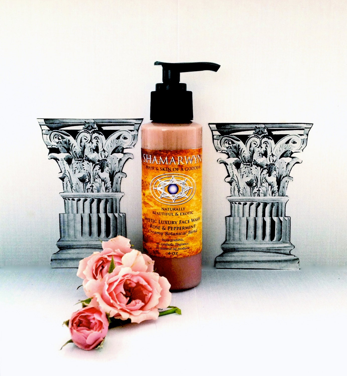 Rose & Peppermint Face Wash Creamy Botanical Blend 4 by shamarwyn