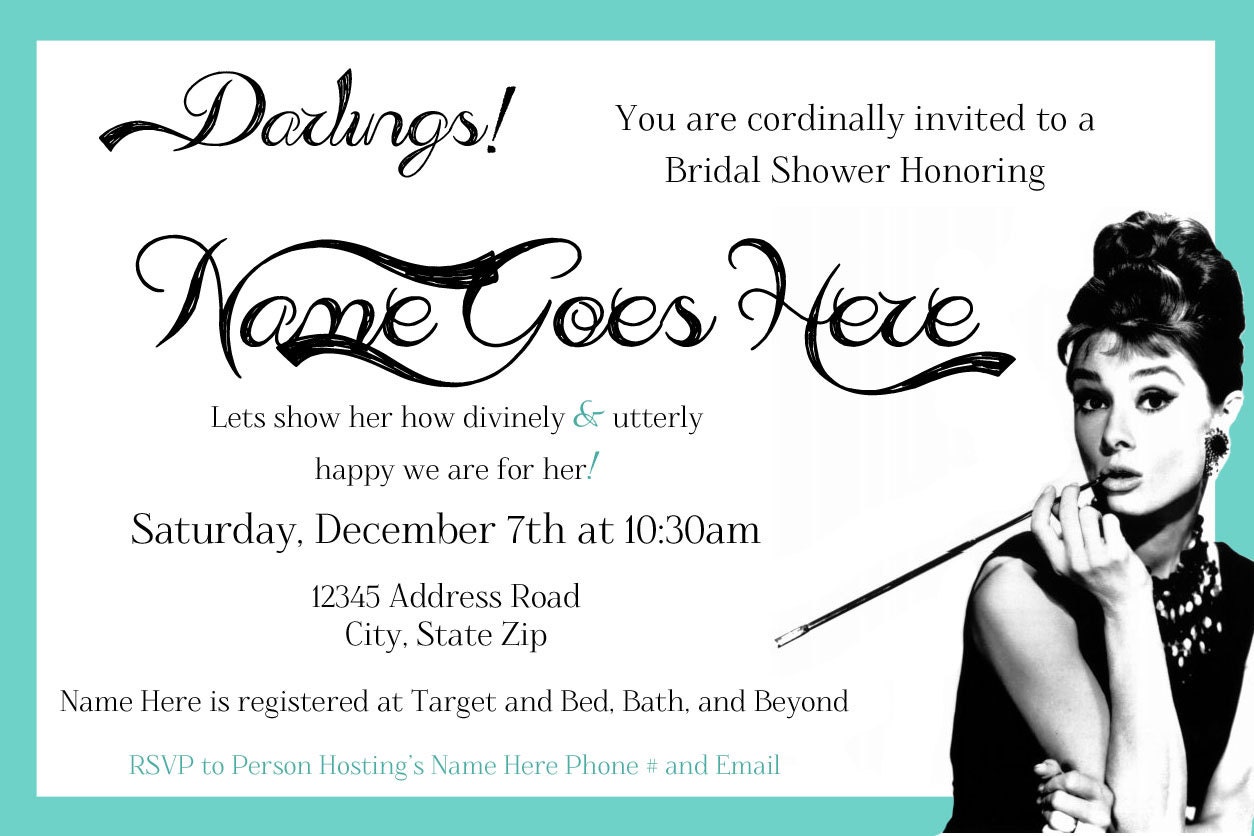 Breakfast At Tiffany's Party Invitations 10