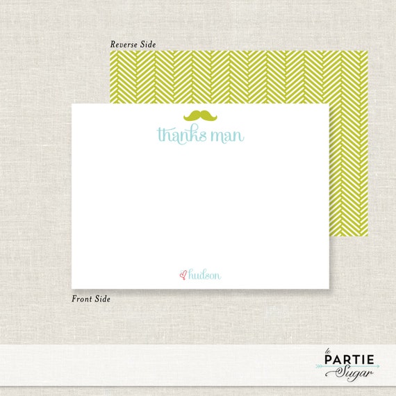 Thank You Notes - from Little Man Birthday Partie Kit - PRINTABLE Il_570xn