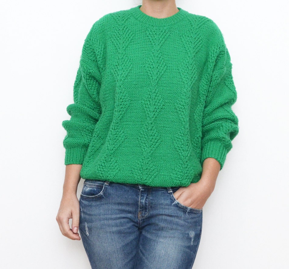 green wool sweater womens