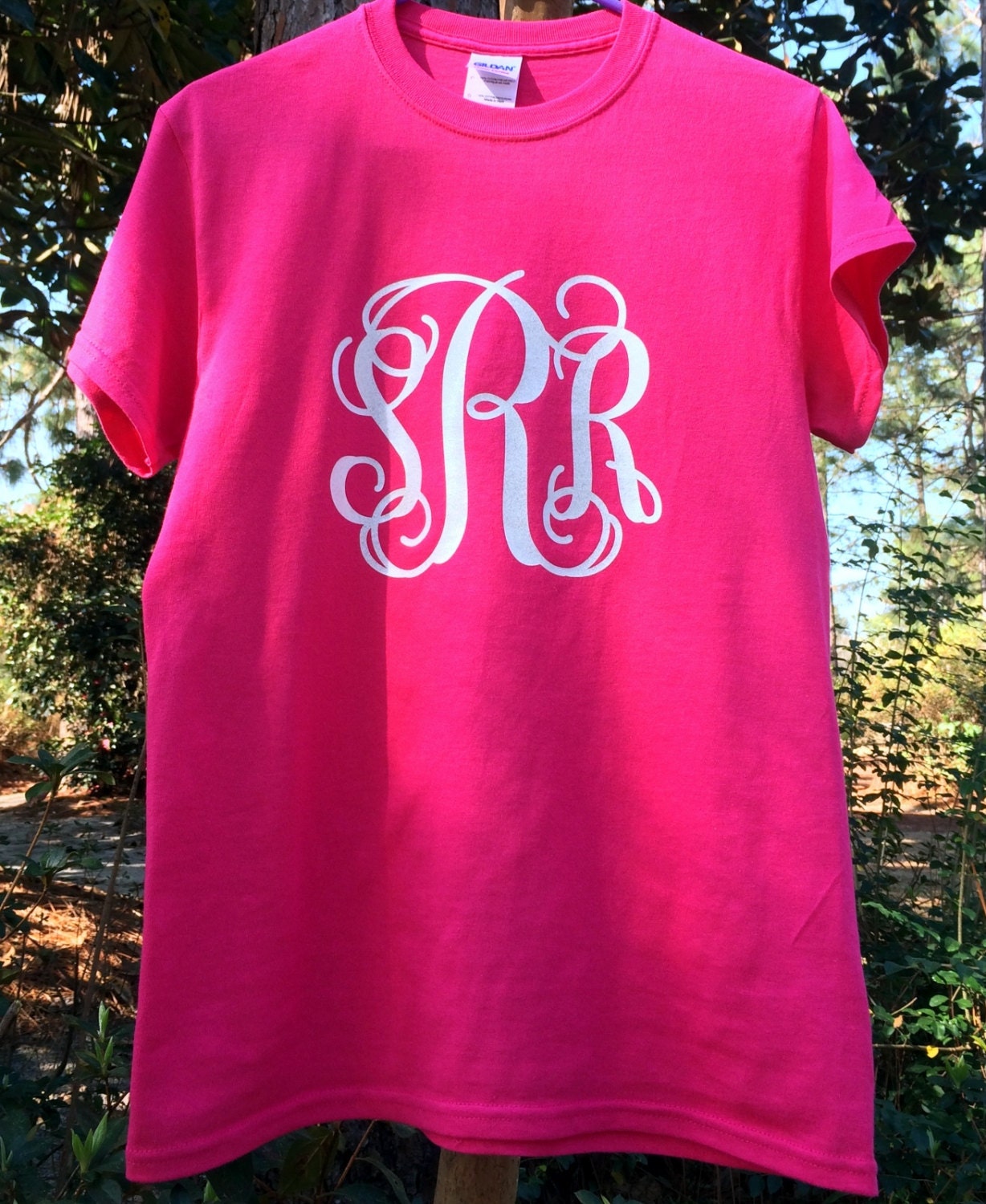 Glitter Monogram T Shirt Shirt Short Sleeve by PoshPrincessBows1