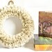 Harry Potter Wreath with Book Page Rosettes - Upcycled Home Decor for the HP Fan - Eco Friendly Green Party Decoration
