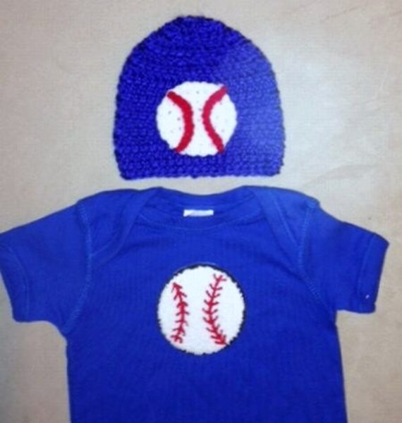 Items similar to Baseball outfit for baby boys w/ matching crochet