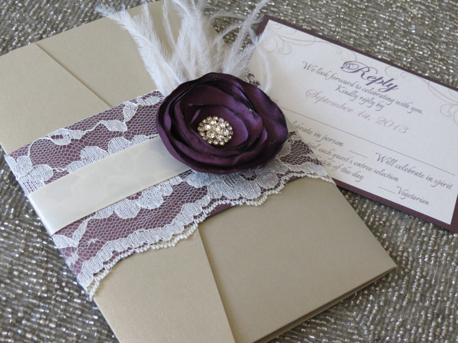 Unique glamorous wedding invitations