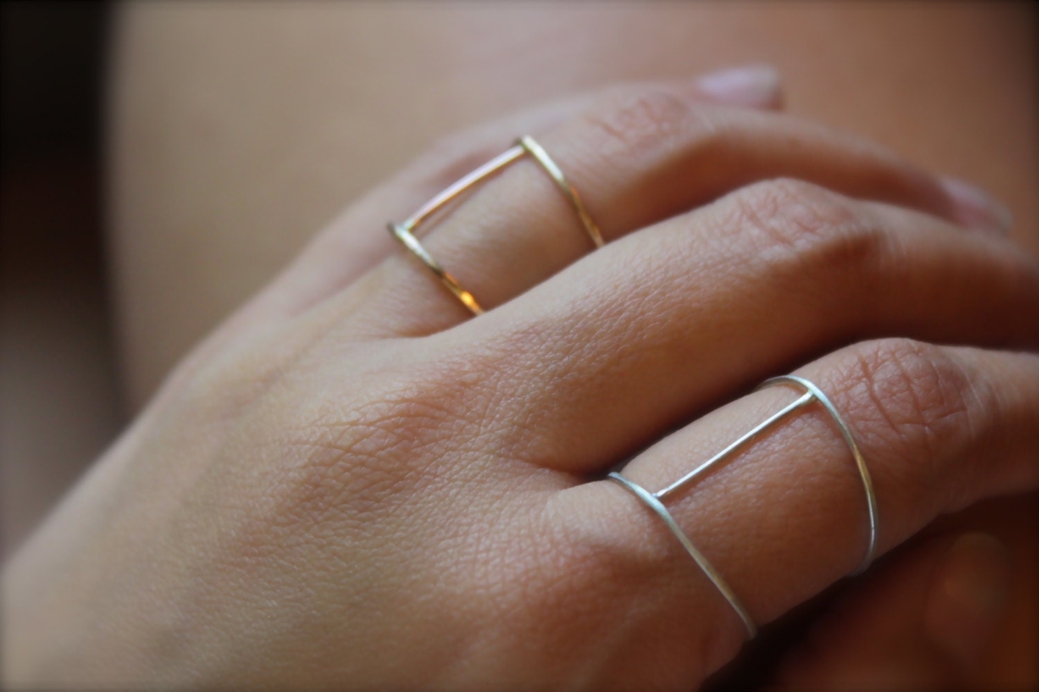 Cage Ring Bar Ring Thin Ring Double Ring Fall Trend