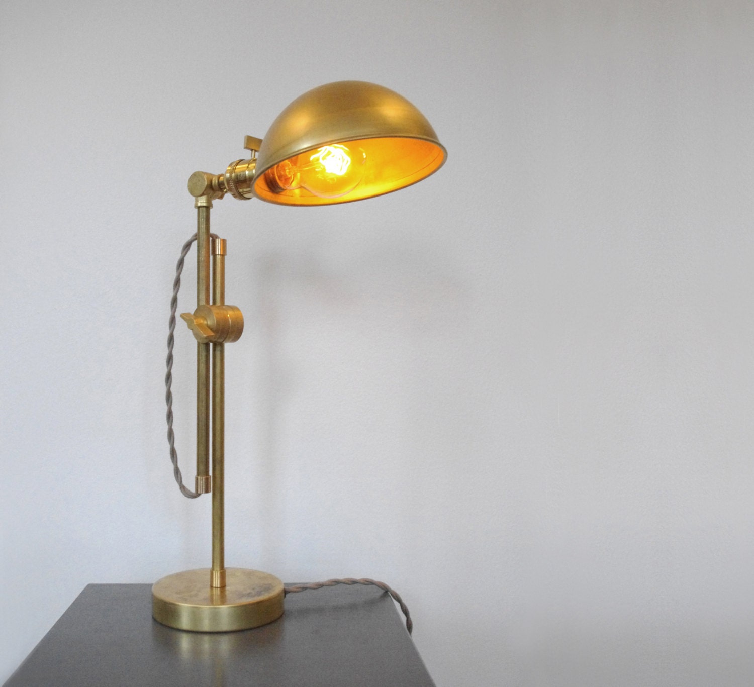 Brass Table Lamp Scissor Industrial Pharmacy Articulating