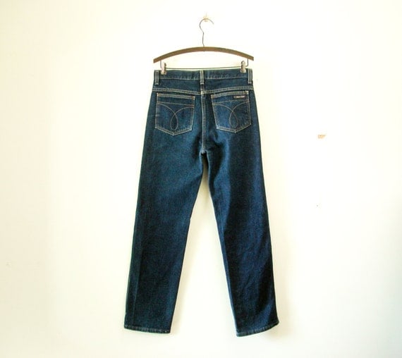 1980s Mens CALVIN KLEIN Jeans Vintage Dark Blue Heavy Denim