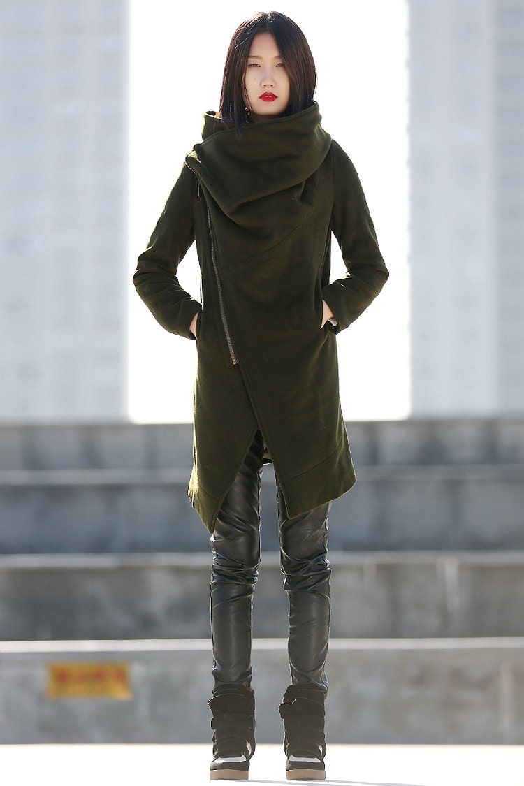 Army Green Warm Coat Ladies Women Winter Outerwear Jacket