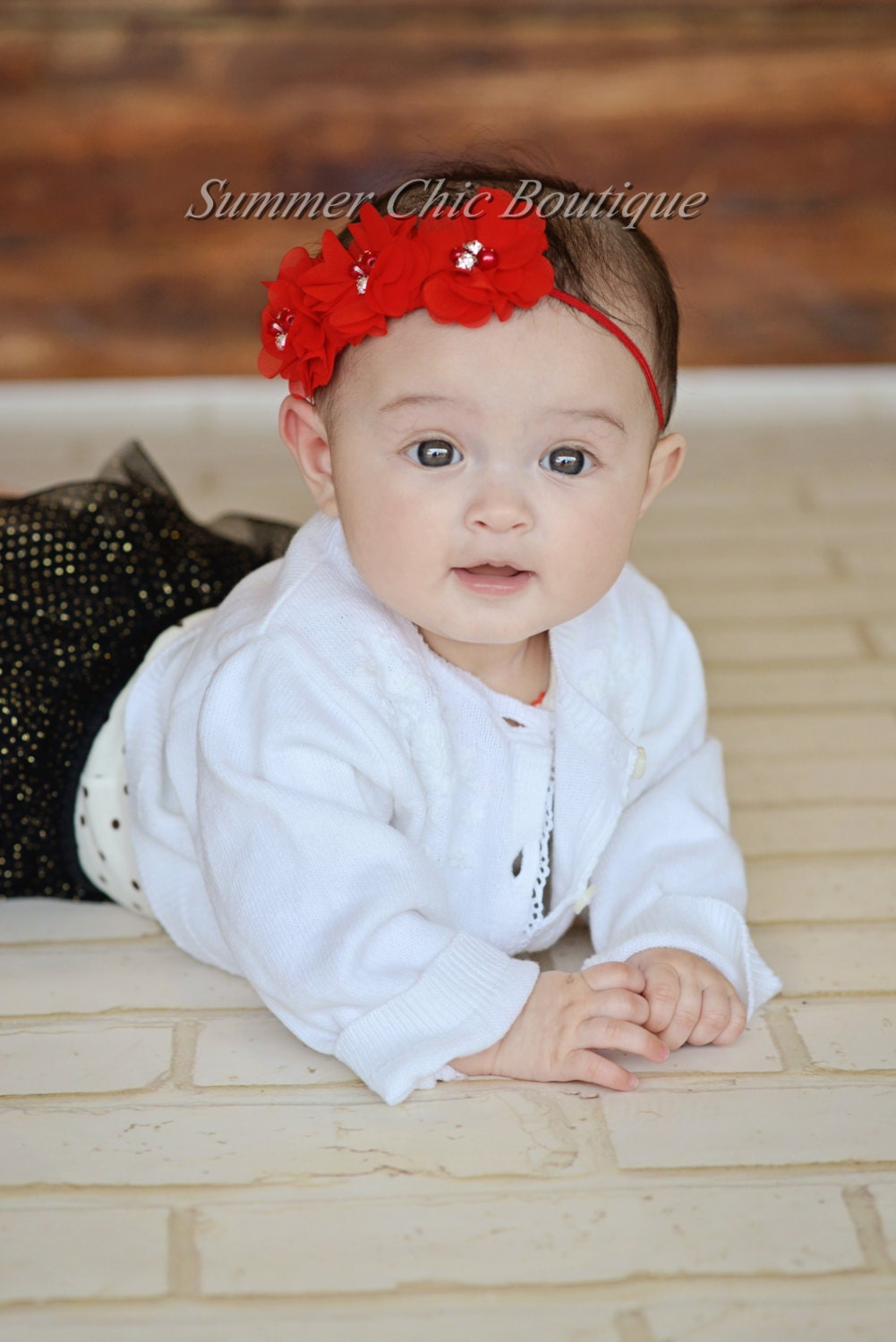 Red Baby Headband Infant Headband Newborn Headband Red
