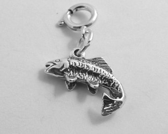 Pewter Gone Fishing Charm-Fits European and by GoldChestJewelry