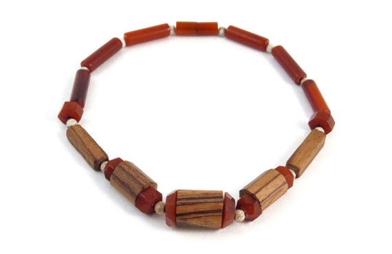 Bakelite & Wood Necklace Vintage Chunky Wood by EvelynTiqueS