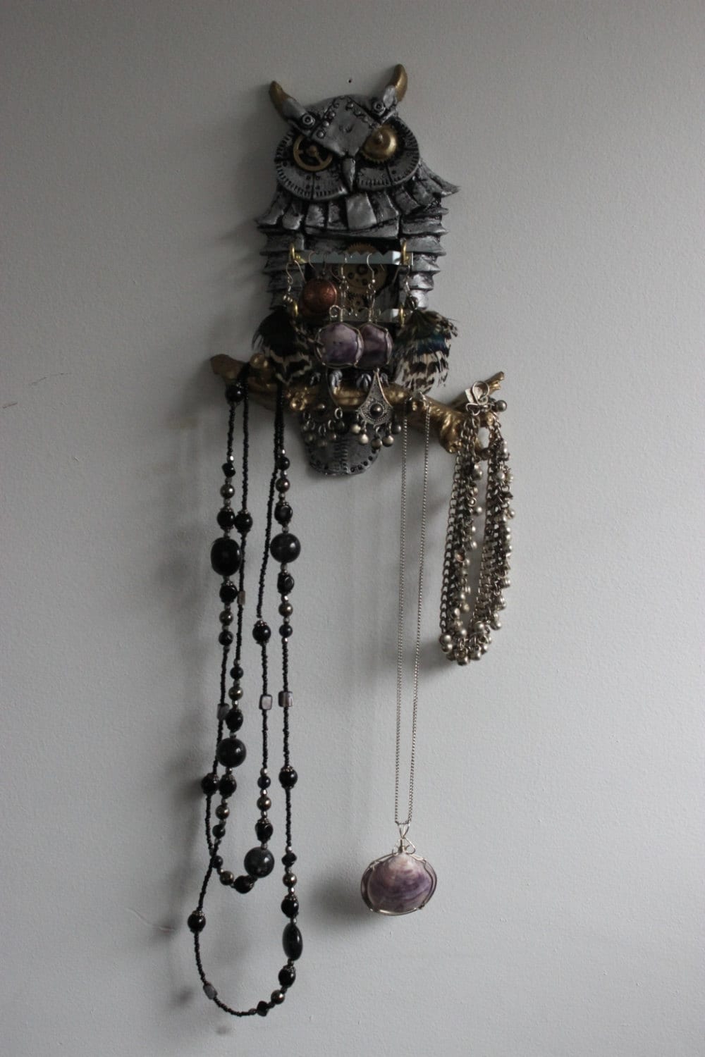Steampunk Owl Jewellery, Storage & Organization. Wall Decor, Sculpture