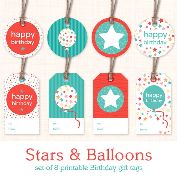 printable birthday gift tags instant download digital gift