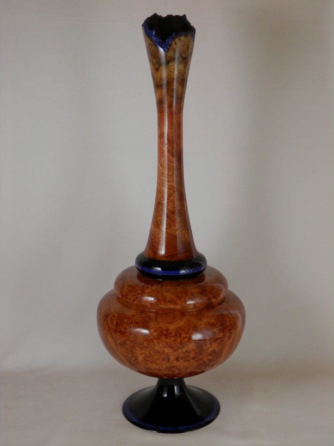 Exotic Wood Vase Amboyna Burl and Black Ebony by ANickintheWood