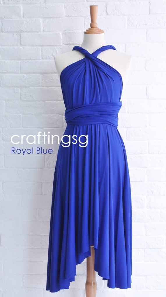  Bridesmaid  Dress  Infinity Dress  Royal  Blue  Knee  Length  Wrap