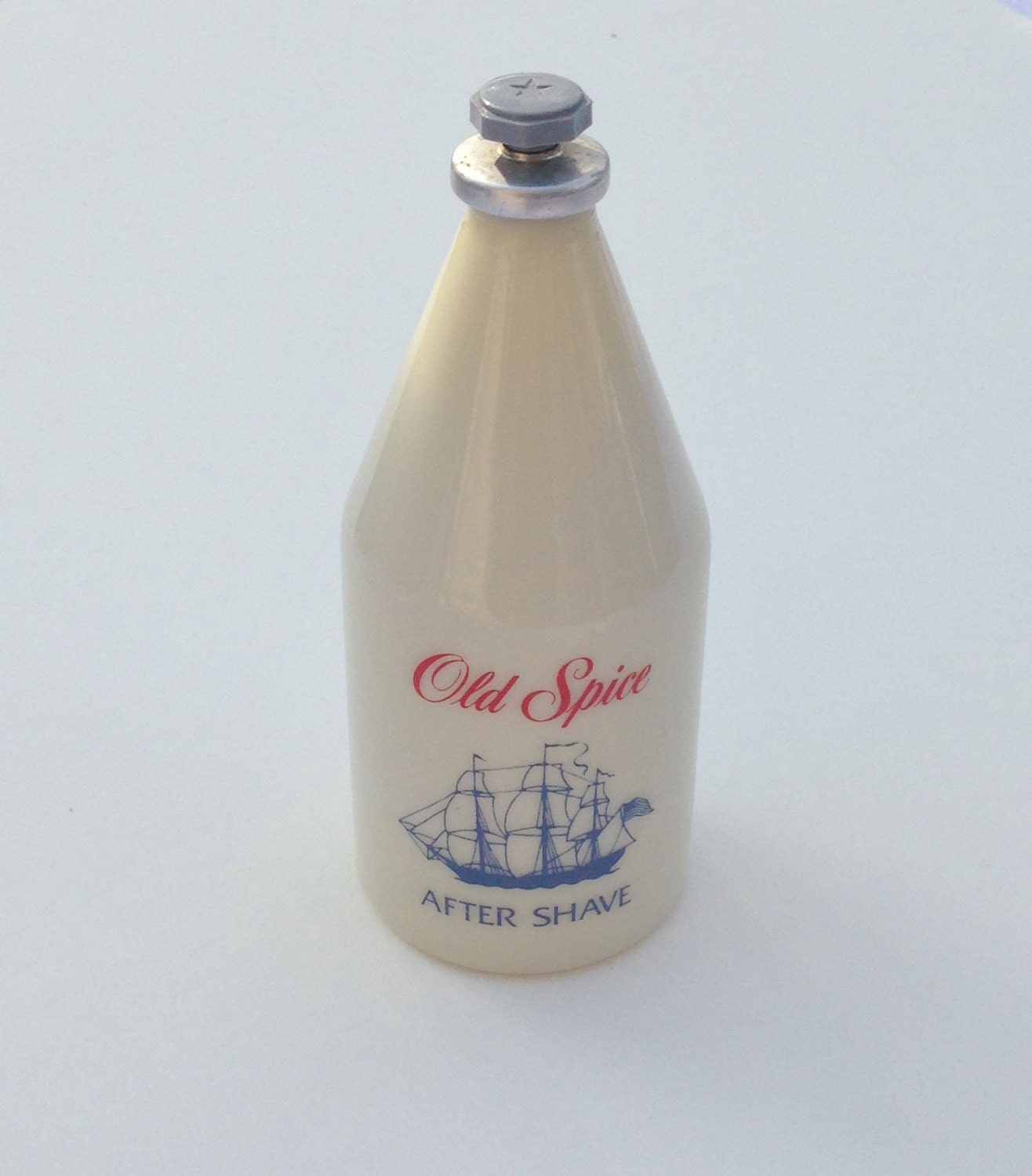 Vintage Old Spice After Shave Bottle White by RetroMarketplace