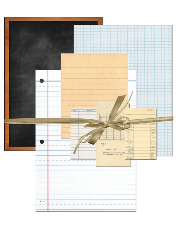 Items similar to Back To School Printable Digital Lined Paper Designs ...