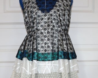 Layered lace pleated dress