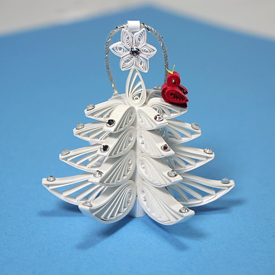 christmas tree ornament a wonderful quilled filigree white christmas tree ornament a wonderful quilled filigree white