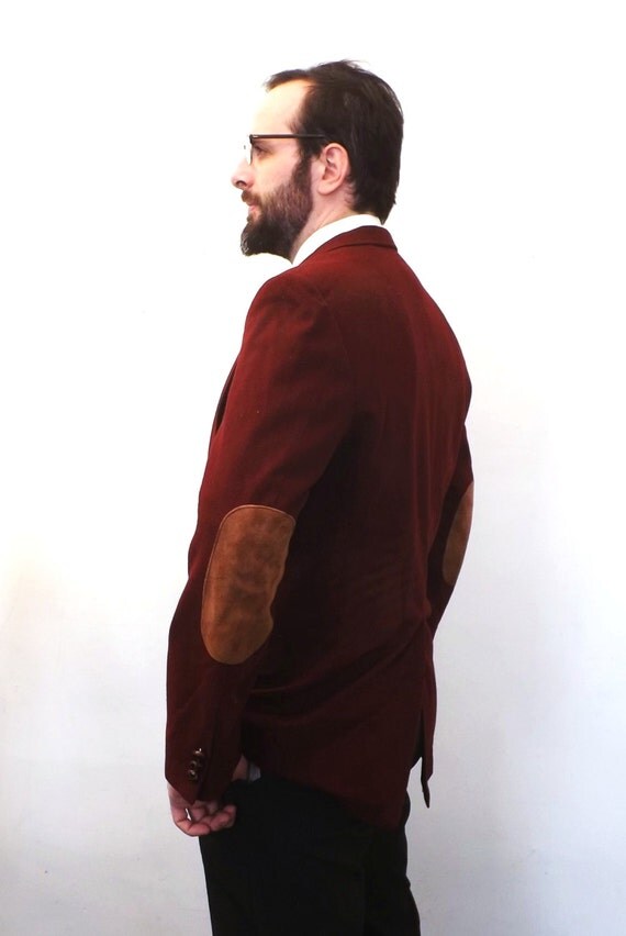 Vintage Suede Elbow Patch Suit Coat Fall Jacket Botany 500