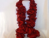 Ruby Red Ruffle Scarf