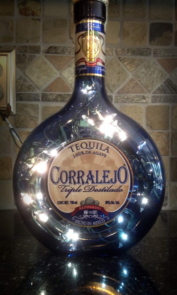 Corralejo Tequila Blue Lamp by EcoAcre on Etsy