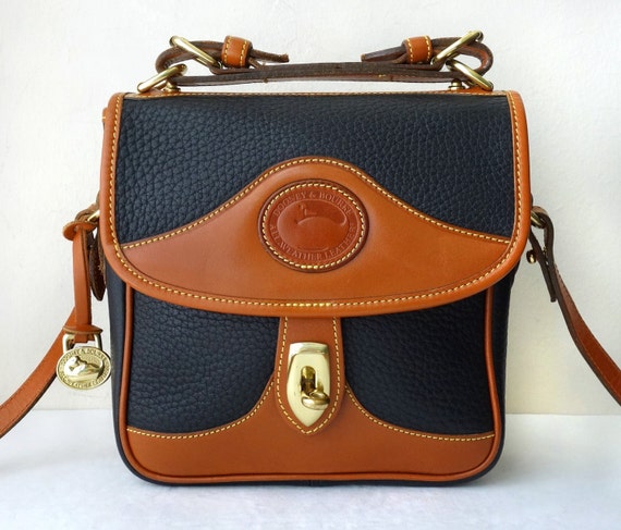 dooney and bourke navy and tan purse