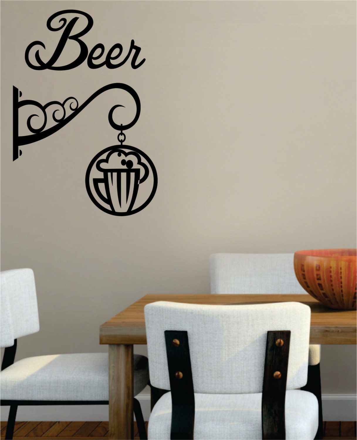 Beer Sign Kitchen Bar Decal Sticker Wall Vinyl Art
