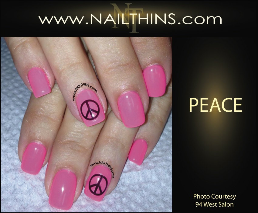 PEACE Nail Decal Nail Art peace sign Nail Design by NAILTHINS