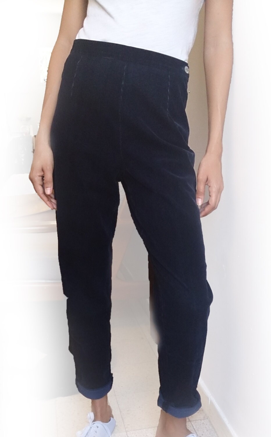 dark blue corduroy pants